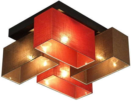 modern fabric shade living room LED ceiling lamp