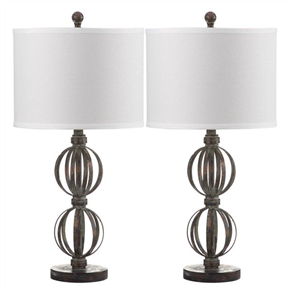 Safavieh Calista 27.75 in. H Double Sphere Table Lamp, Set of 2