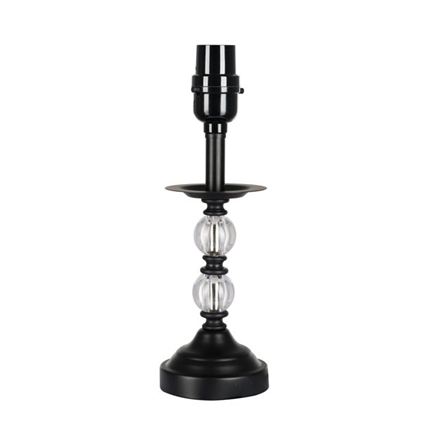 Transitional Black Metal and Acrylic Table Lamp Base 11
