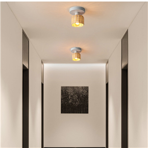 natrual rattan shade LED ceiling lamp
