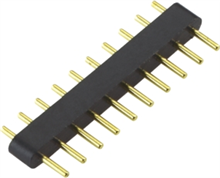 1.778*H3.0mm single row right angle round pin header SIP L=12.6