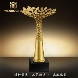 WB-171018个性树叶奖杯深圳是文博工艺制品有限公司定制