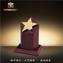 WB-171150五角星奖杯，个性五角星奖杯，深圳市文博工艺制品有限公司定制