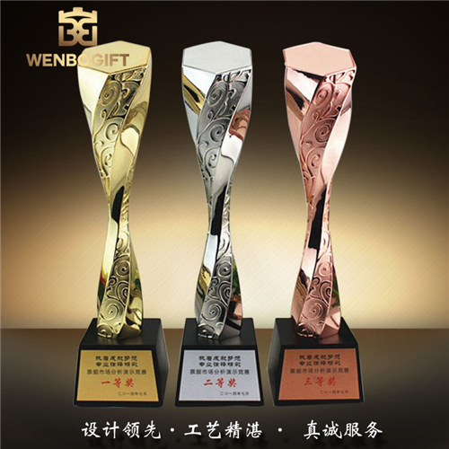 WB-171160教學質量最佳獎杯，銷售能力最強獎杯，雕刻花紋獎杯，深圳市文博工藝制品有限公司定制