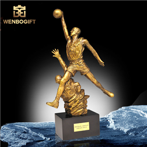 WB-JS1932NBA篮球比赛冠军奖杯，篮球比赛人物合金奖杯，国际篮球比赛奖杯，深圳市文博工艺制品有限公司定制