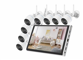 Smart Home Survillance Set 3MP 8CH Wireless Camera CCTV Kit 10.1