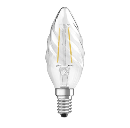 E12 E14 E17 twisted glass candle LED filament light bulb