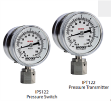 brooksinstrument压力表，IPS122-60-PSI/BAR-NPT-1-A