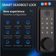 WAFU WF-X3 Fechadura Digital Tuya Smart Deadbolt Door Lock Biometric Fingerprint Keyless Home Door L