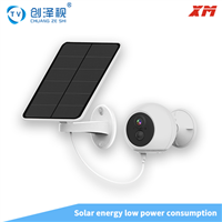 Battery camera with solar panel