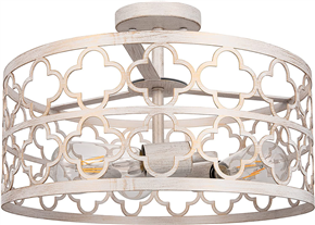 vintage white color Flush Mount Ceiling Light Fixture with led light bulb