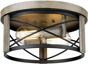 Modern Flush Mount Light Metal Cage Drum Ceiling Lamp