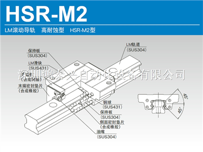 高耐蚀型导轨滑块HSR-M2型