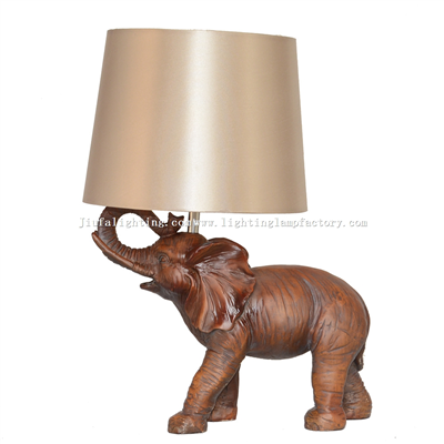 TRF090002 Walking Elephant Table Lamp Fabric Lampshade Resin Base