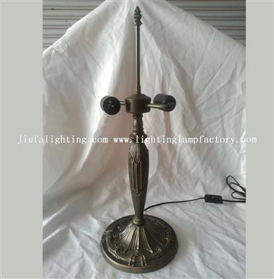 596 Zinc Alloy Lamp Base For 16inch Lampshade With Wiring and Shade Support Antique Brass Finish