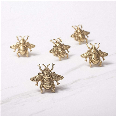Gold Brass Bee Knobs for Cabinets and Drawers,Animal Knobs and Pulls for Dresser