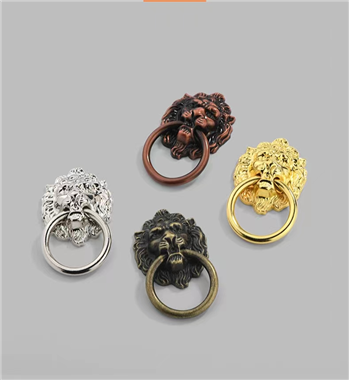 Cabinet Knobs Pulls Lion Head Ring Pulls Handle for Drawer Dresser Wardrobe Kitchen Cupboard