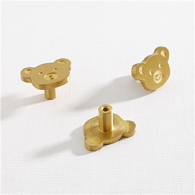 Brushed Gold Cabinet Knobs Little Bear Brass Knobs Cabinet Dresser Drawers Cute Handle Hardware Door