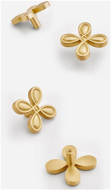 Four-leaf clover shape Solid Brass Cabinet Handle and Knobs Cupboard Handle Furniture Drawer