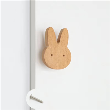 P00093 Child Room Customized Natrual Animals Wooden cabinet handle Rabbitknob