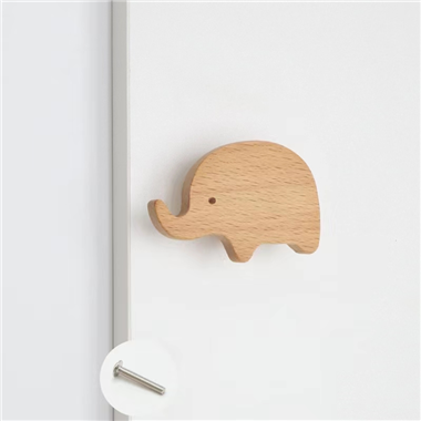 P00089 Wooden Handle For Furniture animal knob Elephant wood knobs