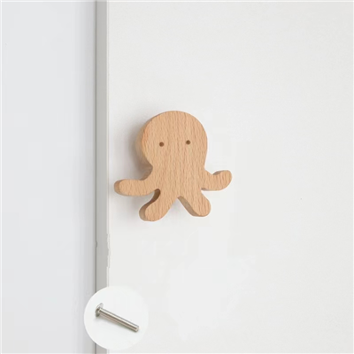 P00100 Wood Octopus Knobs cabinet Knobs for Kids Nursery Drawer Handles