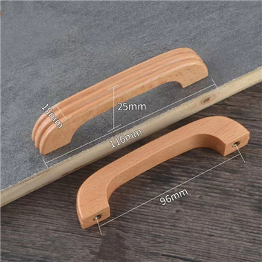 P00109 Wood Handles Pull Handles Minimalist White Kitchen Handle Natural for Cabinet and Drawers