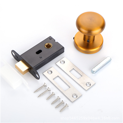 Round Ball knob Zinc alloy Coffee Door lock knob Set Bedroom lock knob With Key Bathroom lock set