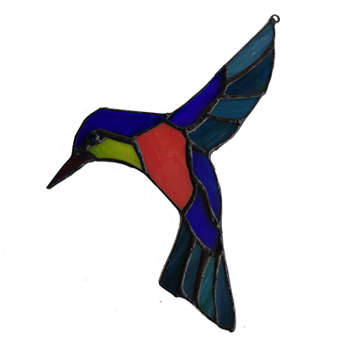 Bird leaded stained glass suncatcher