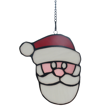 Santa Clause Suncatcher Stained Glass Window Hangings Christmas Decoration