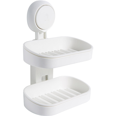 Double Layer Soap Box Suction Cup Wall Mounted Toilet soap box Double drain Free Punch soap shelving