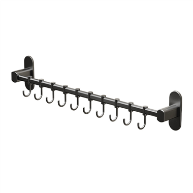 Heavy Duty Coat and Hat Hook Rail Adhesive Sundries Storage Hanger with 10 Movable Hooks