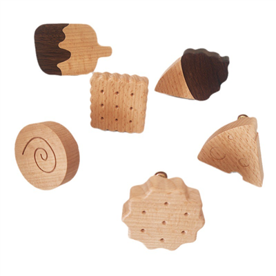 P00118 Children's Crib Wooden cabinet knob Cute Icecream Candy Sandwich Cookie Shaped handle