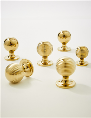 Brass chrome-plated ripple pattern round ball handle door knobs furniture hardware brass handle cabi
