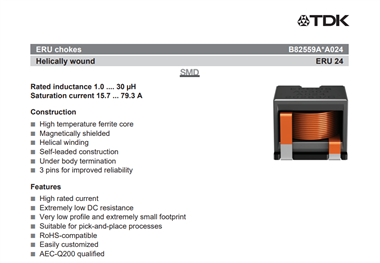 电感 贴片电感 B82559A0153A024 15uH 2.8M 10%