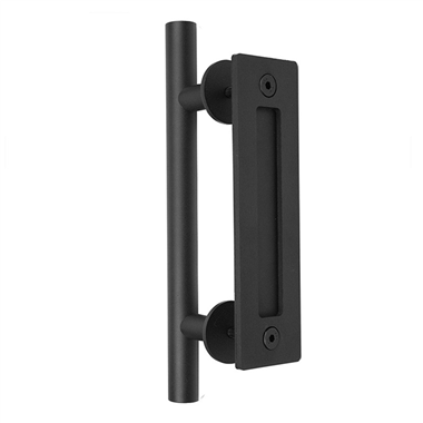 Furniture Pull Handle Sliding Barn Door Handle Push Pull Handle with Plate