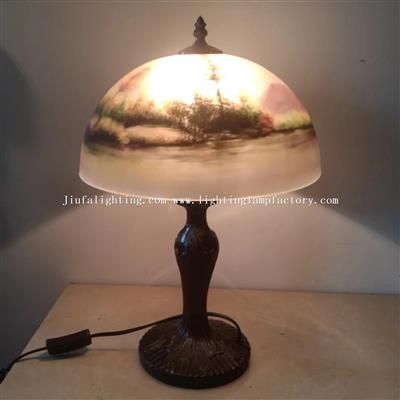 TRH120008 Reversed Hand Painted Lamp Arts and Crafts
