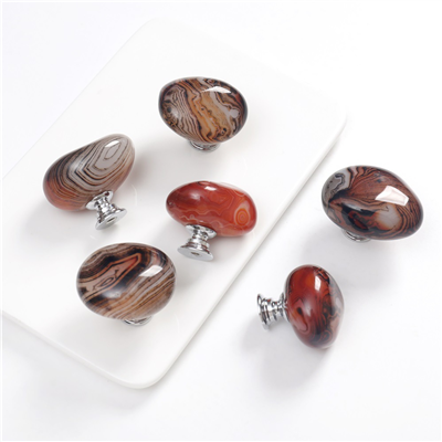 Drawers Knob Agate Palm Stone Cabinet Knobs handle aluminum alloy cabinet Agate Slice