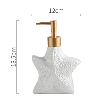 SP00005 Ceramic Starfish Soap Dispenser Lotion Gel Bottle For Bathroom Kitchen