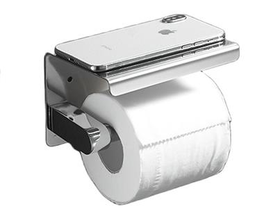 PH00037 Modern Bathroom Kitchen Hanging Hanger Towel Roll Tissue Toilet Paper Holder With Shelf Wall