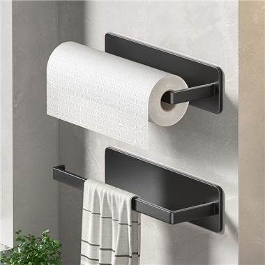 PH00042 Paper Towel Holder Adhesive Toilet Roll Paper Holder Kitchen Bathroom Toilet Lengthen Storag