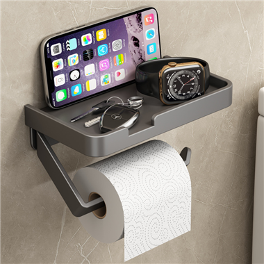 PH00012 Aluminum Bathroom Superior Wall Mounted Toilet Paper Holder Tissue Roll Holder with Cell Pho