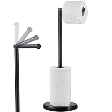 PH00023 Stainless Steel Standing Toilet Paper Roll Holder Living Room Paper Towel Storage Rack