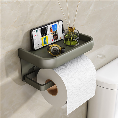 PH00024 Aluminium Paper Holders For Typing Toilet Paper Holder With Phone Shelf