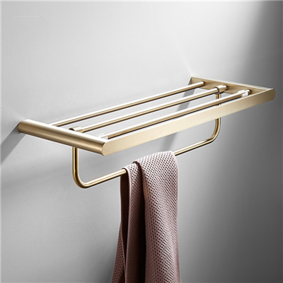 TW00008 Hotel Wall mounted Brushed Gold stainless steel 304 Folding bathroom accessories towel rack