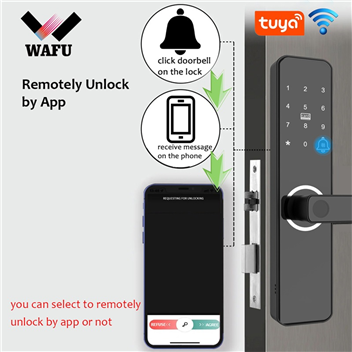 WAFU WF-F1 Tuya Smart Fingerprint Door Lock WIFI App Remotely Unlock Electronic Digital RFID Keyless