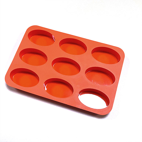 9 cavities oval soap moulds silicone mold