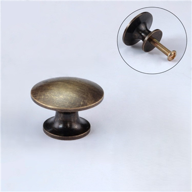 P00452 Solid Brass Cabinet Knob Round Bedroom Cupboard Handles Drawer Single Pull