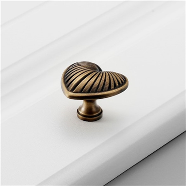 P00284 Solid Brass Heart Knobs Pull Cabinet Drawer for Dresser Door Furniture Kitchen Wardrobe Handl