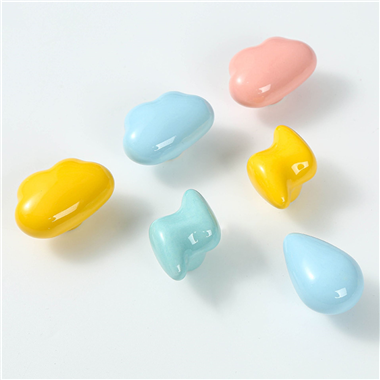 P00298 Cloud Shape Ceramic Cabinet Knobs Vintage Door Knobs Drawer Dresser Cupboard Pull Handles